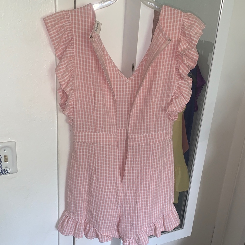 Pink Gingham Ruffle Romper - Picture 7 of 9